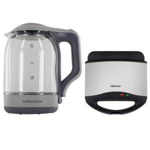 Mellerware – Cordless Glass Kettle 1.8L 1800W & Planet Sandwich Maker 800W Mellerware – Cordless Glass Kettle 1.8L 1800W & Planet Sandwich Maker 800W