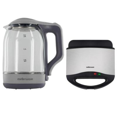 Mellerware – Cordless Glass Kettle 1.8L 1800W & Planet Sandwich Maker 800W Mellerware – Cordless Glass Kettle 1.8L 1800W & Planet Sandwich Maker 800W