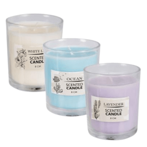 Scented Candles in Holders – Set of 3 Scented Candles in Holders – Set of 3