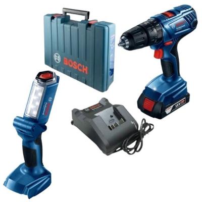 BOSCH – Cordless Impact Drill Kit and Cordless Jobsite Light Combo BOSCH – Cordless Impact Drill Kit and Cordless Jobsite Light Combo