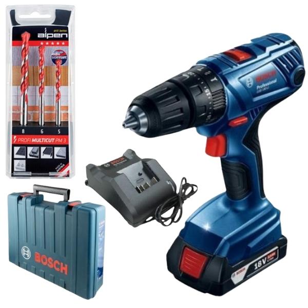 Bosch – Cordless Drill Kit & Alpen Multicut Drill Bit Set (3 Piece) Bosch – Cordless Drill Kit & Alpen Multicut Drill Bit Set (3 Piece)
