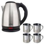 Lucky – Cordless Stainless Steel Kettle 1.7L with 4 x Coffee Mugs (250ml) Lucky – Cordless Stainless Steel Kettle 1.7L with 4 x Coffee Mugs (250ml)