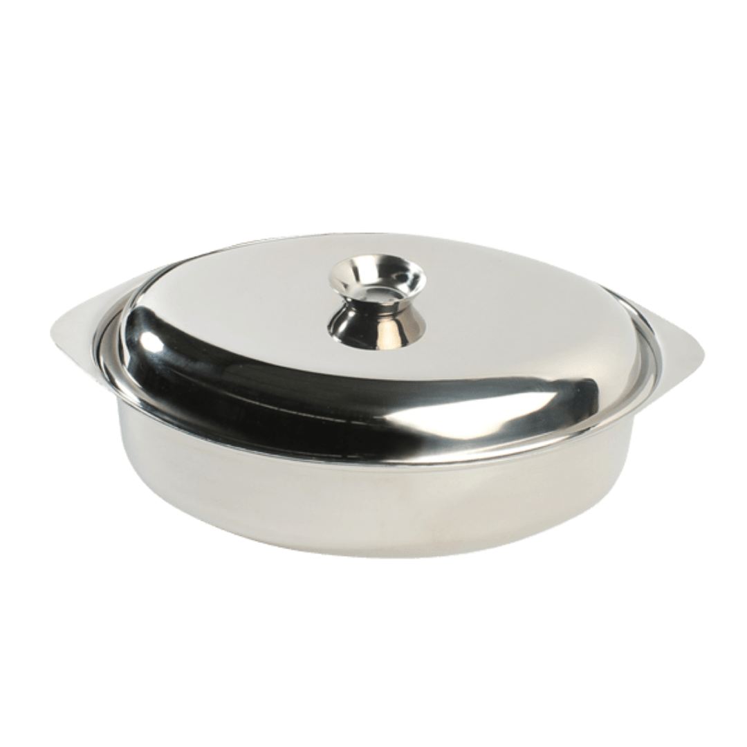Small Oval Casserole – 430 Stainless Steel Small Oval Casserole – 430 Stainless Steel