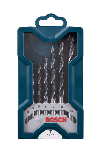 Bosch 7 Piece Mini-X-Blue Line Wood Drill Bit Set (3-10mm) Bosch 7 Piece Mini-X-Blue Line Wood Drill Bit Set (3-10mm)