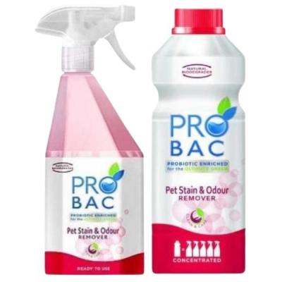 Probac – Pet Stain & Odour Remover 750ml Sprayer and 1L Concentrated Refill Probac – Pet Stain & Odour Remover 750ml Sprayer and 1L Concentrated Refill