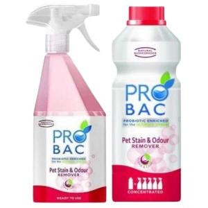 Probac – Pet Stain & Odour Remover 750ml Sprayer and 1L Concentrated Refill Probac – Pet Stain & Odour Remover 750ml Sprayer and 1L Concentrated Refill