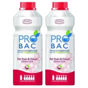 Probac – Pet Stain & Odour Remover 1L – Concentrated – Pack of 2 Probac – Pet Stain & Odour Remover 1L – Concentrated – Pack of 2