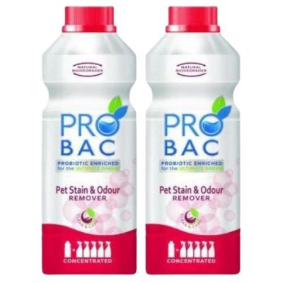 Probac – Pet Stain & Odour Remover 1L – Concentrated – Pack of 2 Probac – Pet Stain & Odour Remover 1L – Concentrated – Pack of 2