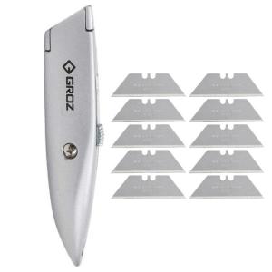 Groz – Retractable Utility Knife – KNV/5 Including 10 Blades in Total Groz – Retractable Utility Knife – KNV/5 Including 10 Blades in Total