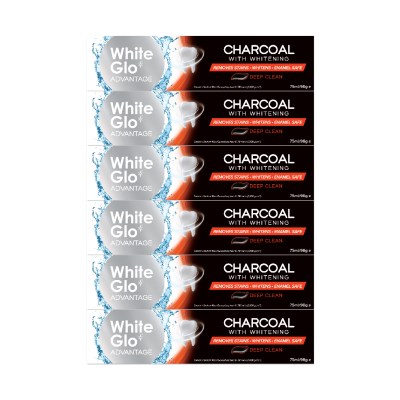 White Glo Advantage Toothpaste Charcoal Deep Clean 75ml White Glo Advantage Toothpaste Charcoal Deep Clean 75ml