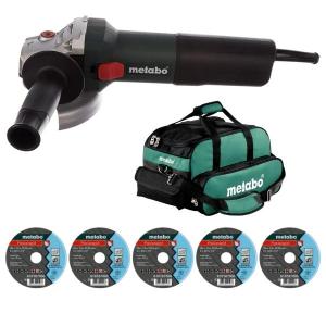 Metabo – Angle Grinder WQ1100-125 (610035010), Tool Bag & 5 x Cutting Discs Metabo – Angle Grinder WQ1100-125 (610035010), Tool Bag & 5 x Cutting Discs