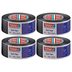 Tesa – Duct Tape 50mm x 50m – Black – Pack of 4 Tesa – Duct Tape 50mm x 50m – Black – Pack of 4
