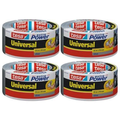 Tesa – Cloth Tape 50mm x 25m – Universal Extra Power- Silver (Pack of 4) Tesa – Cloth Tape 50mm x 25m – Universal Extra Power- Silver (Pack of 4)