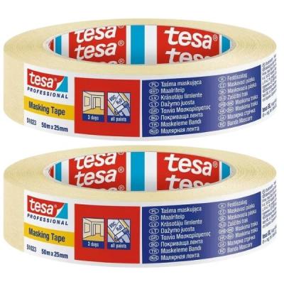 Tesa – Masking Tape 25mm x 50m – Pack of 2 Tesa – Masking Tape 25mm x 50m – Pack of 2