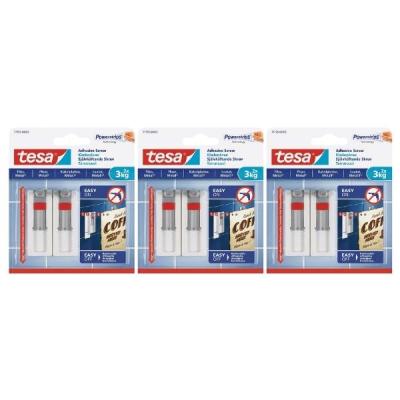 Tesa – Adhesive Screw 2 x 3Kg – Pack of 3 (2 Piece Per Pack) Tesa – Adhesive Screw 2 x 3Kg – Pack of 3 (2 Piece Per Pack)