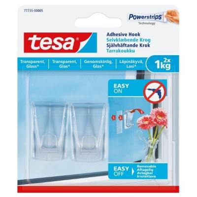 Tesa Adhesive Hook/Transparent and Glass Hook 2x1Kg – 2 Piece Tesa Adhesive Hook/Transparent and Glass Hook 2x1Kg – 2 Piece
