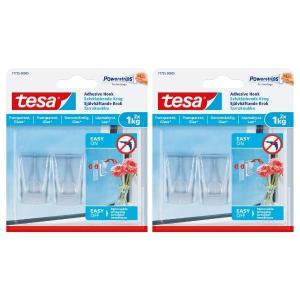 Tesa – Adhesive Hook 2 x 1Kg – Transparent – Pack of 2 (2 Piece Per Pack) Tesa – Adhesive Hook 2 x 1Kg – Transparent – Pack of 2 (2 Piece Per Pack)