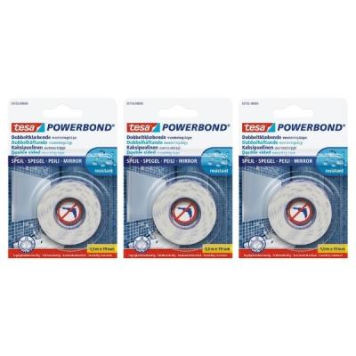 Tesa Double Sided Mounting Tape 19mmx1.5m – Mirror Pack of 3 Tesa Double Sided Mounting Tape 19mmx1.5m – Mirror Pack of 3
