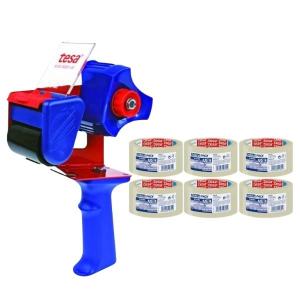 Tesa – Packaging Tape Dispenser with 6 Pack 50mm x 66m Clear Tape Tesa – Packaging Tape Dispenser with 6 Pack 50mm x 66m Clear Tape