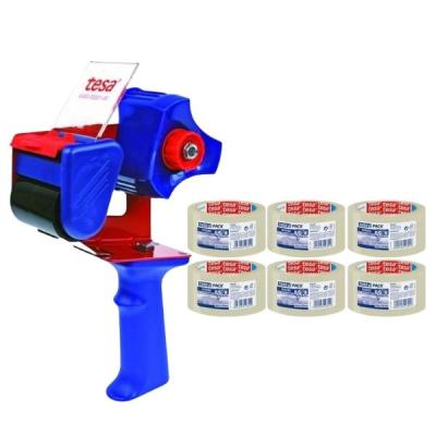 Tesa – Packaging Tape Dispenser with 6 Pack 50mm x 66m Clear Tape Tesa – Packaging Tape Dispenser with 6 Pack 50mm x 66m Clear Tape