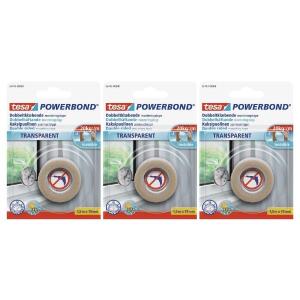 Tesa – Double Sided Mounting Tape 19mm x 1.5m – Transparent – Pack of 3 Tesa – Double Sided Mounting Tape 19mm x 1.5m – Transparent – Pack of 3