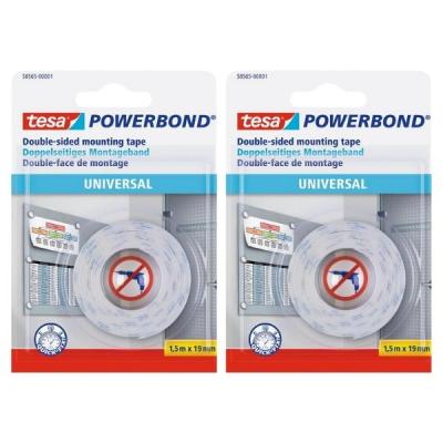 Tesa – Double Sided Mounting Tape 19mm x 1.5m – Universal – Pack of 2 Tesa – Double Sided Mounting Tape 19mm x 1.5m – Universal – Pack of 2