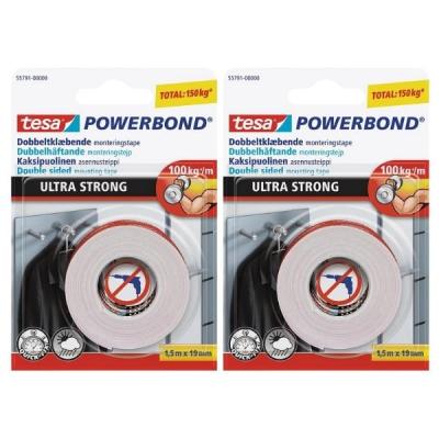 Tesa – Double Sided Mounting Tape 19mm x 1.5m – Ultra Strong – Pack of 2 Tesa – Double Sided Mounting Tape 19mm x 1.5m – Ultra Strong – Pack of 2