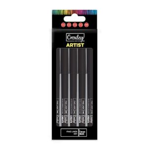 Croxley Artist Fineliner Set Black Box of 5 Croxley Artist Fineliner Set Black Box of 5
