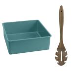 Jamie Oliver – Loose Base Square Cake Tin – 20cm and Acacia Wooden Spoon Jamie Oliver – Loose Base Square Cake Tin – 20cm and Acacia Wooden Spoon