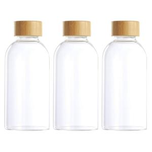 DAY – Glass Water Bottle with Bamboo Lid – 500ml – Pack of 3 DAY – Glass Water Bottle with Bamboo Lid – 500ml – Pack of 3