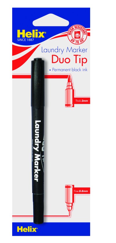 Helix Duo Tip Laundry Marker Black Helix Duo Tip Laundry Marker Black