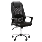 Exec Hiback Office Chair W-156 Chrome Base – Black Exec Hiback Office Chair W-156 Chrome Base – Black