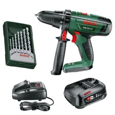 Bosch – Cordless Lithium- Ion Hammer Drill Kit and 7 Piece Drill Bit Set Bosch – Cordless Lithium- Ion Hammer Drill Kit and 7 Piece Drill Bit Set