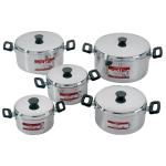 Oli – Polished Aluminium Stewpan Set (15,17,20,22,25cm) – 10 Piece Oli – Polished Aluminium Stewpan Set (15,17,20,22,25cm) – 10 Piece