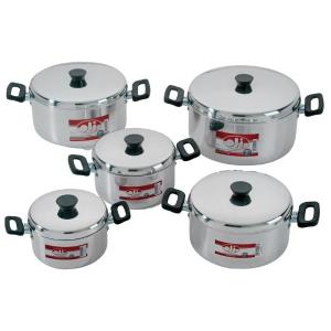 Oli – Polished Aluminium Stewpan Set (15,17,20,22,25cm) – 10 Piece Oli – Polished Aluminium Stewpan Set (15,17,20,22,25cm) – 10 Piece