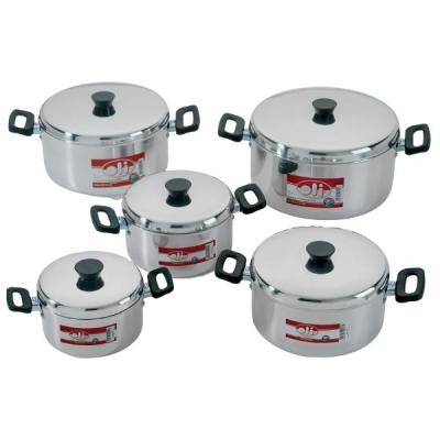 Oli – Polished Aluminium Stewpan Set (15,17,20,22,25cm) – 10 Piece Oli – Polished Aluminium Stewpan Set (15,17,20,22,25cm) – 10 Piece