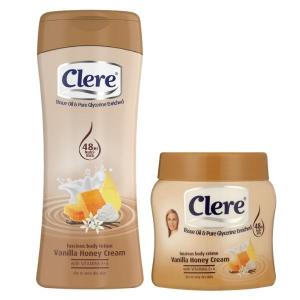 Clere – Body Lotion 400ml and Body Crème 500ml Combo – Vanilla Honey Cream Clere – Body Lotion 400ml and Body Crème 500ml Combo – Vanilla Honey Cream