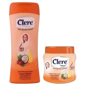 Clere – Body Lotion 400ml and Body Crème 500ml Combo Set – Cocoa Butter Clere – Body Lotion 400ml and Body Crème 500ml Combo Set – Cocoa Butter