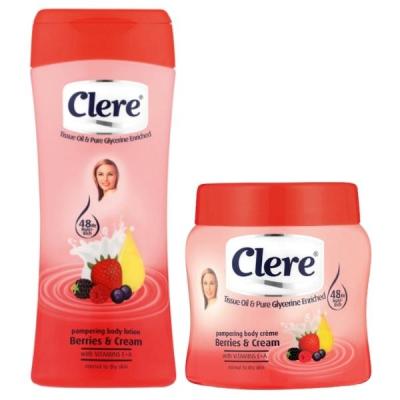 Clere – Body Lotion 400ml and Body Crème 500ml Combo Set – Berries & Cream Clere – Body Lotion 400ml and Body Crème 500ml Combo Set – Berries & Cream