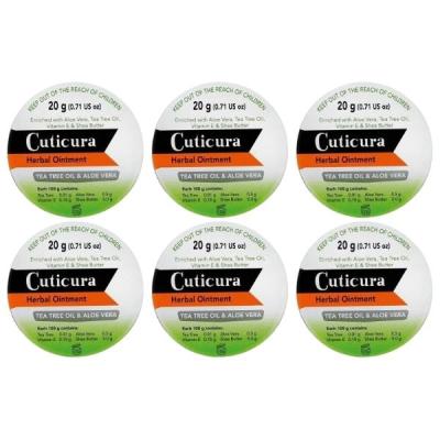 Cuticura – Herbal Ointment 20g – Tea Tree Oil & Aloe Vera – Pack of 6 Cuticura – Herbal Ointment 20g – Tea Tree Oil & Aloe Vera – Pack of 6