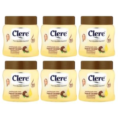 Clere – Body Crème 300ml – Tropical Coconut – Pack of 6 Clere – Body Crème 300ml – Tropical Coconut – Pack of 6
