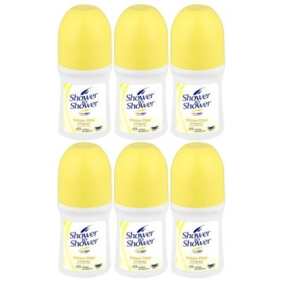 Shower To Shower – Ladies Roll-On 50ml – Happy Days – Pack of 6 Shower To Shower – Ladies Roll-On 50ml – Happy Days – Pack of 6