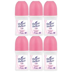 Shower To Shower – Ladies Roll-On 50ml -Fresh Dawn – Pack of 6 Shower To Shower – Ladies Roll-On 50ml -Fresh Dawn – Pack of 6
