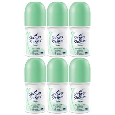 Shower to Shower – Ladies Roll-On 50ml – Confident Me – Pack of 6 Shower to Shower – Ladies Roll-On 50ml – Confident Me – Pack of 6