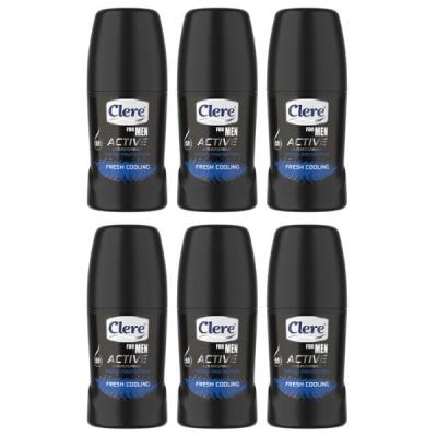 Clere – Roll On Deodorant For Men 50ml – Fresh Cooling – Pack of 6 Clere – Roll On Deodorant For Men 50ml – Fresh Cooling – Pack of 6