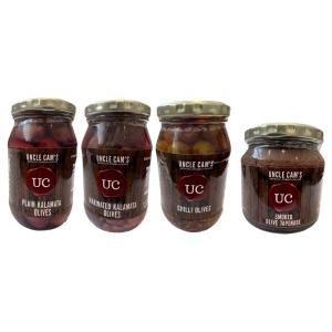 Uncle Cam’s – Artisanal Pickled Olives Assorted Flavours – Pack of 4 Uncle Cam’s – Artisanal Pickled Olives Assorted Flavours – Pack of 4