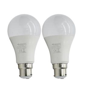 Waco – LED Sphere Bulb / Lamp A60 B22 4000K Cool White – 9W Pack of 2 Waco – LED Sphere Bulb / Lamp A60 B22 4000K Cool White – 9W Pack of 2