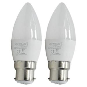 Waco – LED Lamp Candle / C37 B22 3500K – Warm White – 5W Pack of 2 Waco – LED Lamp Candle / C37 B22 3500K – Warm White – 5W Pack of 2