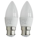Waco – LED Lamp Candle / C37 B22 3500K – Warm White – 5W Pack of 2 Waco – LED Lamp Candle / C37 B22 3500K – Warm White – 5W Pack of 2