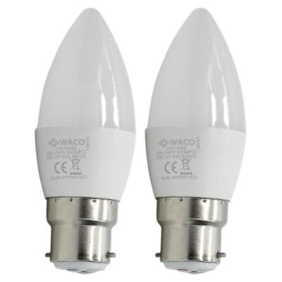 Waco – LED Lamp Candle / C37 B22 3500K – Warm White – 5W Pack of 2 Waco – LED Lamp Candle / C37 B22 3500K – Warm White – 5W Pack of 2